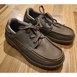 Men's OrthoFeet 427 Brown Lace Up Loafer Shoes Size 11, 2E EE Wide Sneakers